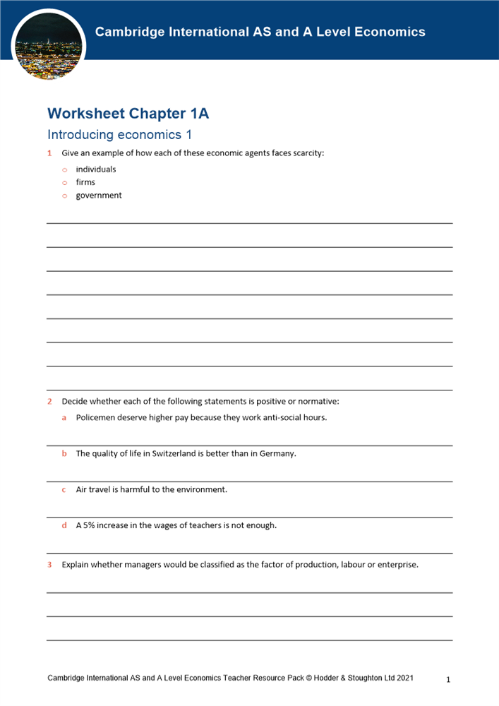 Worksheet 1A Boost