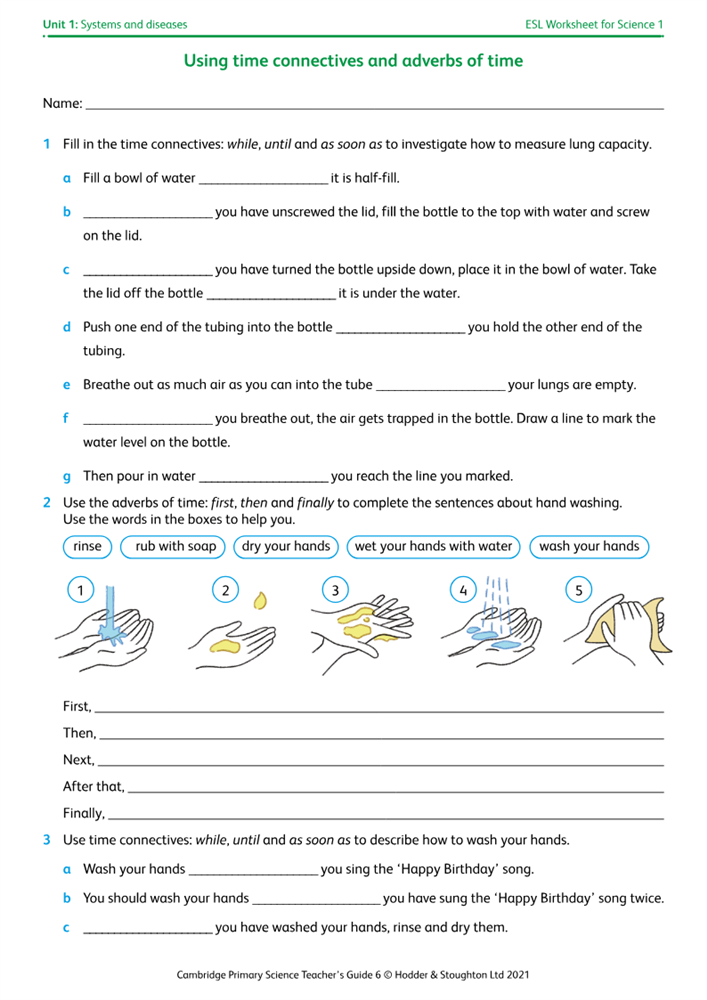 ESL Worksheet 1 Using time connectives and adverbs of time Boost