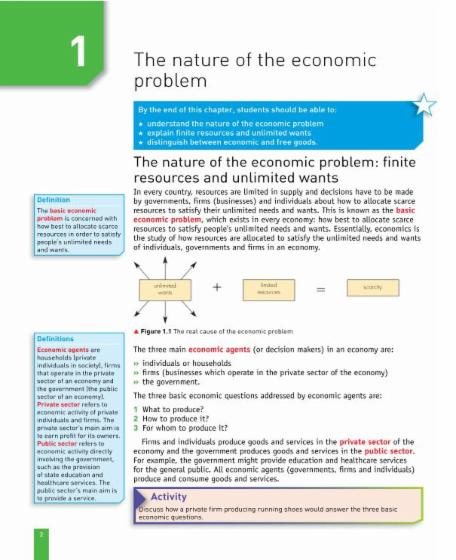 cambridge igcse and o level economics chapter 1 pages 2 5 boost