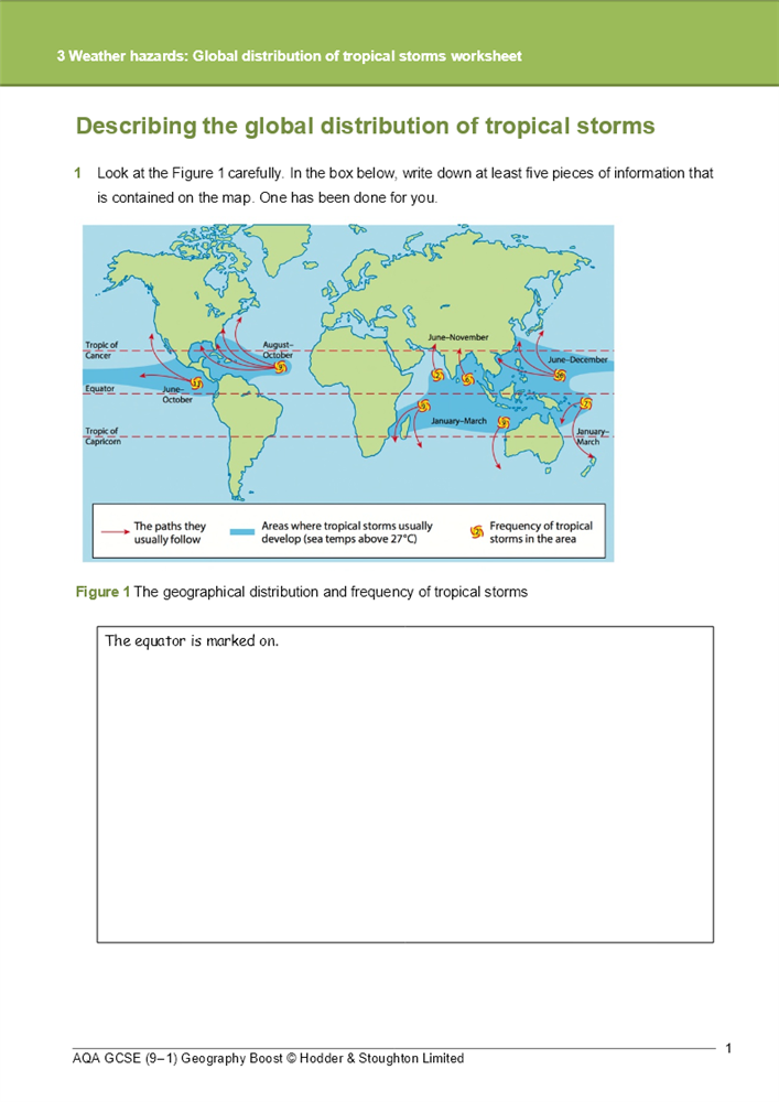 3 Global distribution of tropical storms editable worksheet Boost