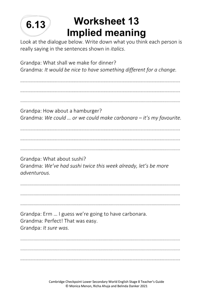 Worksheet 13 Implied meaning Boost