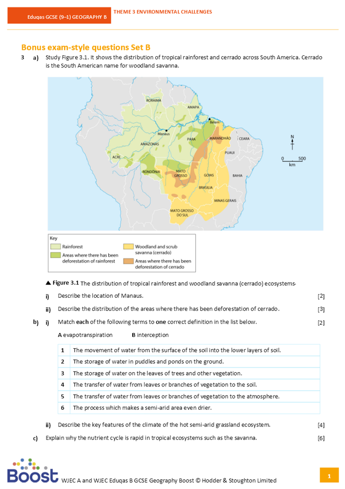 Eduqas B Theme 3 Bonus Exam-style Questions Set B | Boost